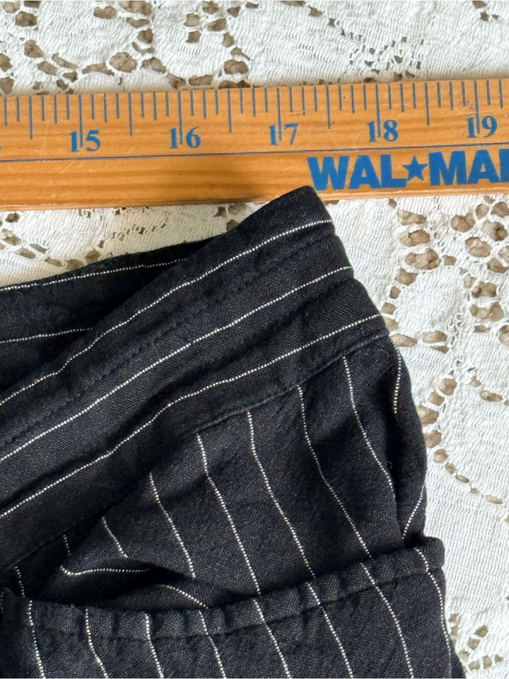 Lane Bryant Linen Rayon Pinstripe Wide Leg Pants Black White Size 14/16 - Picture 8 of 12